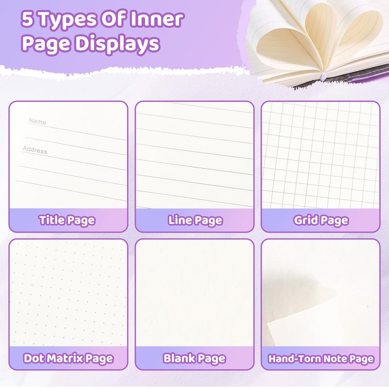 UNIANE Diary with Lock for Girls, A5 Diary with Code,