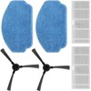 Robot Vacuum Parts Kit Contains 2 Blue Mop Pad and 2 Filters, 2 Side Brushes, 6 Pack Replacement Accessories for BR151 （02）