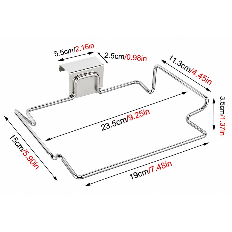 Stainless Steel Cabinet Door Trash Bag Holder for Kitchen –