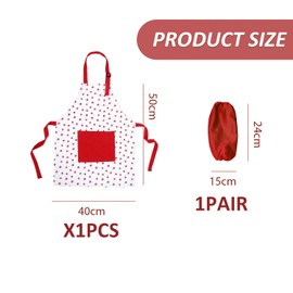 TVSVKWE 1 Piece Of Strawberry Pattern Apron And 1 Pair Of Sleeves, Children'S Apron, Waterproof And Dirty-Resistant Apron, Suitable For Cooking, Painting, And Housework.