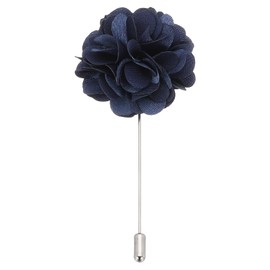 PATIKIL Flower Boutonnieres Pin, 1 Pcs Lapel Pin for Men Camellia Flower for Suit Wedding Graduation Anniversary Brooch Graduation Outfit Accessories, Dark Blue