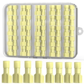 100 Pcs Electrical Male& Female Wire Connectors, 12-10 AWG Gauge Spade Connectors Quick Disconnect for Speak, Nylon Fully Insulated Spade Terminal Connectors(Male& Female (12-10 AWG))