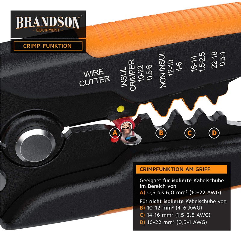 Brandson - Wire stripper - 10-24 AWG - self-adjusting -