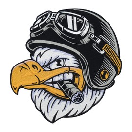 Finally Home Large Biker Eagle with Cigar Back Patch for Iron-On Leather Vests Motorcycle Cowl Patches, America USA Iron-On Patches, Vest Back Patch, Motorcycle Patch for Men