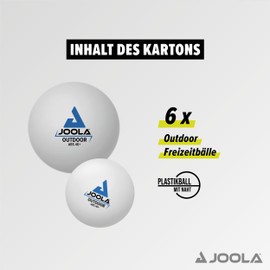 JOOLA Outdoor Table Tennis Balls - 6 Pack of 40mm Regulation Size Ping Pong Balls for Training and Recreational Play - Fun as a Cat Toy - Indoor and Outdoor Compatible- White