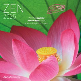 Alpha Edition - Zen 2025 Brochure Calendar, 30 x 30 cm, Wall Calendar with Space for Notes and Appointments, Relaxing Pictures, Monthly Overview and Holiday Dates DE/AT/CH