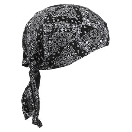 g-netshop Bandana Cap, Bandana, Cotton, Hat, Triangular Width, Women's, Men's, Cooking, Outdoors, Inner Cap (Black)