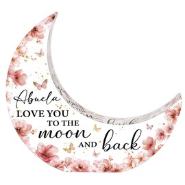 Mother's Day Gifts Abuela Birthday Gifts Grandma Gift From Grandchildren,Acrylic Moon Decoration Sign Grandma Gift for Christmas Birthday Thanksgiving-Abuela Love You To The Moon And Back