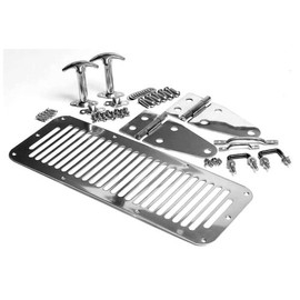 Smittybilt 7499 Complete Hood Kit for Jeep Wrangler YJ, CJ7, Stainless Steel