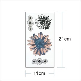 2 Blätter Temporäre Lotusblumen Tattoos Blumen Klebetattoo Sonnenblumen Tattoo FT02 603