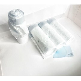 4 Gallon Small Trash Bags with Handles, 100 Count (25 × 4 Rolls) – White, Unscented, Odorless HDPE, Leak- & Tear-Proof, Easy-Tear Breakaway Rolls – 17.7″ × 19.7″ for Kitchen, Bathroom, Office