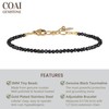 Koai Women's 2mm Tourmaline Moonstone Amethyst Birthstone Bracelet, Stone Stainless