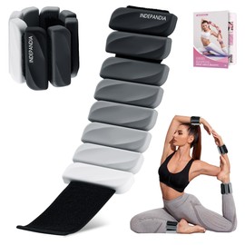 INDEPANDIA Ankle Wrist Weights for Women Men at Home Set of 2 (1 Lb Each) Adjustable Silicone Hand Leg Weights Wearable Pilates Ankle Weights for Yoga Dance Gym Workout Walking Running Black