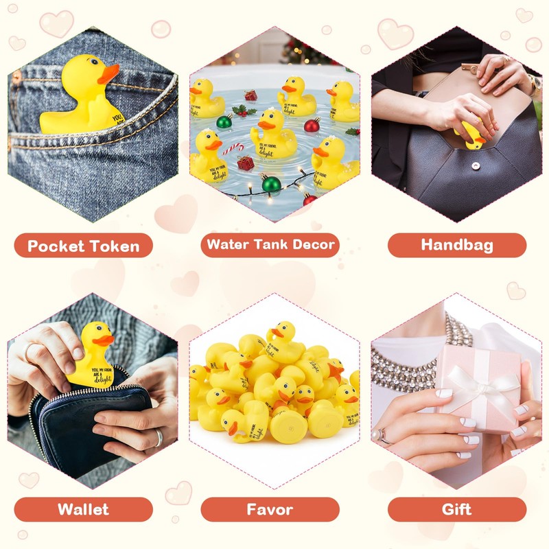Jenaai 30 Pcs Funny Finger Rubber Ducks Bulk Friends Gift