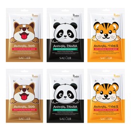 Beenefits 6 Packs Animal Character Facial Masks, Deep Hyrating Spa Masks for All Skin Types, Gift for Kids' Birthady Party, Girl's Night, Enjoy Skincare Life
