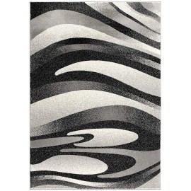 Homeroots 13' Black And Gray Abstract Shag Runner Rug
