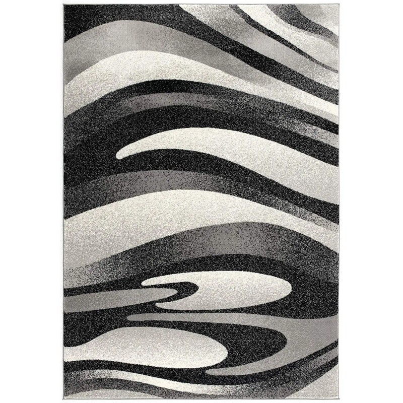Homeroots 13' Black And Gray Abstract Shag Runner Rug
