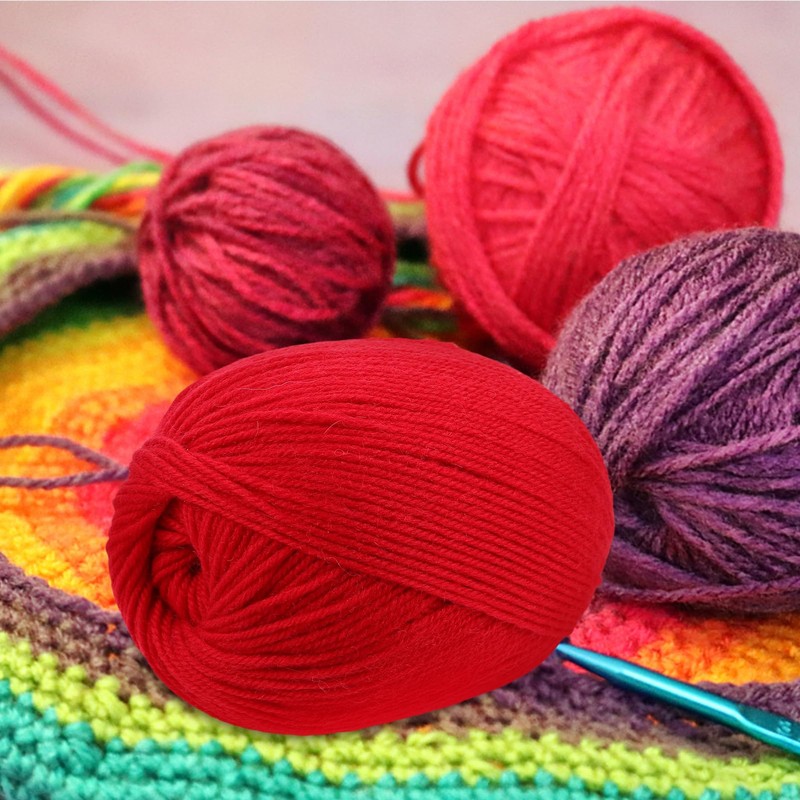 SEWACC Red Yarn for Hand Knitting and Crocheting Clothes Scarves