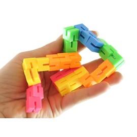 2 Plastic Cube Puzzle Fidget Toy - Flexible Puzzle Fidget with Cubes and Elastic - Turn and Twist to Turn Back into a Cube