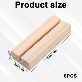 Psiriol 6Pcs Wood PlaceCard Holders, Wood Table Number Stands, Picture & Name Card Holders for Wedding Ceremonies, Birthday Parties, Offices and Home Decoration