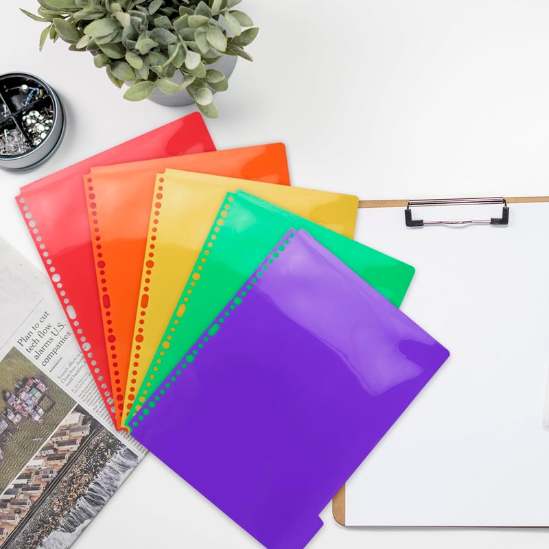 Tabanzhe 5 Part Plastic Folder Dividers,Multi-Colour Folder Dividers,Fits for Most