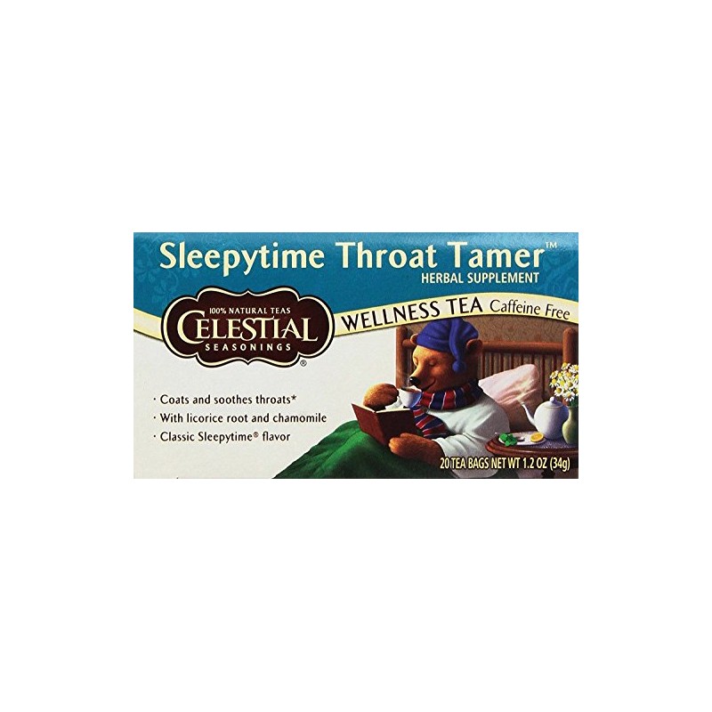 Celestial Seasonings Tea, Throat Soother, Sleepytime, 20-count (Pack of6)