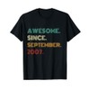 18 Years Old Awesome Since September 2007 18th Birthday T-Shirt