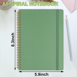 Utron Spiral Notebook For Women & Men, 2PCS Spiral Journal Notebooks, 5.9 x 8.3” College Ruled Notebook For Work Notes, Journal Writing, And Daily Life Entries (Green)
