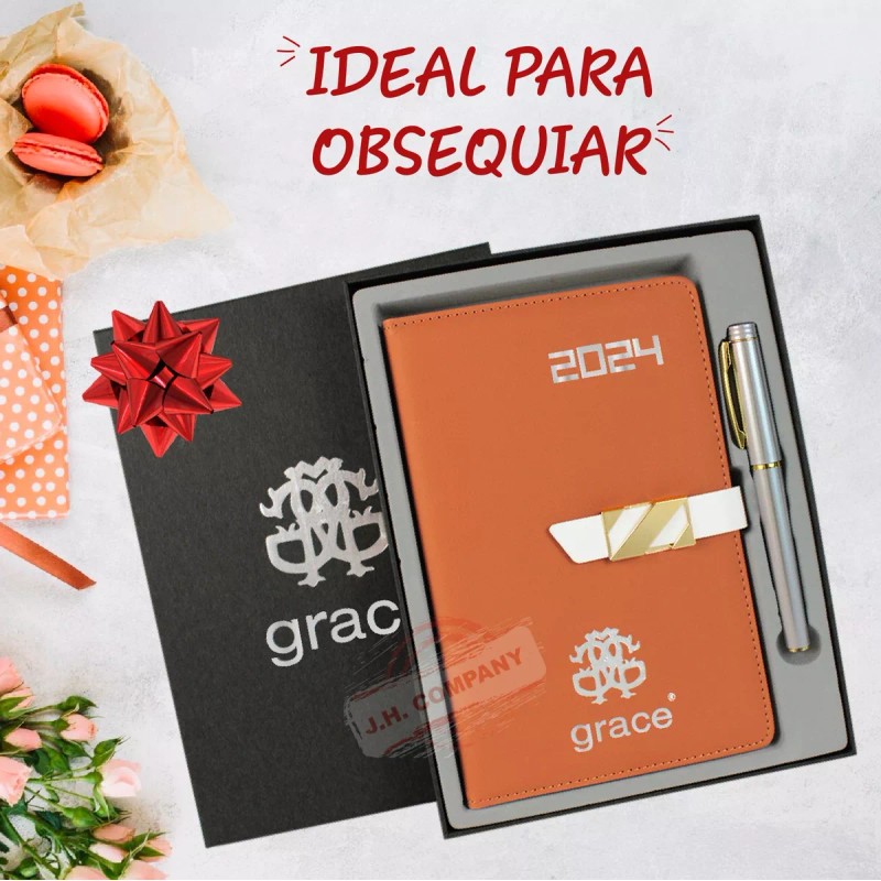 Grace Agenda Grace 2024 Diaria Ejecutiva Pestañas Mensuales