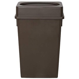 PRO&Family 92 Qt. / 23 Gallon / 87 Liters Brown Slim Rectangular Trash Can and Brown Drop Shot Lid. Trash Bin Kitchen Garbage Can Waste Basket Recycle Bin