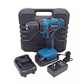 Victeche 20V Cordless Drill Driver Kit LEDs with 2-20v Lithium Batteries 2 speed