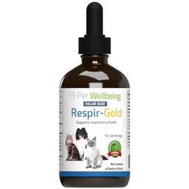 Pet Wellbeing Respir-Gold for Cats - Supports Healthy Breathing, Open Airways, Respiratory Support, Black Cumin, Horehound, Grindelia - Veterinarian-Formulated Herbal Supplement 4 oz (118 ml)