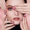 French Press-on Nails, Glossy False Nails Long, Red False Nails