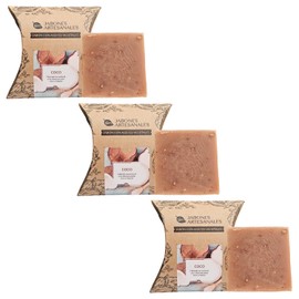 jabon artesanal de coco, paquete 3 piezas