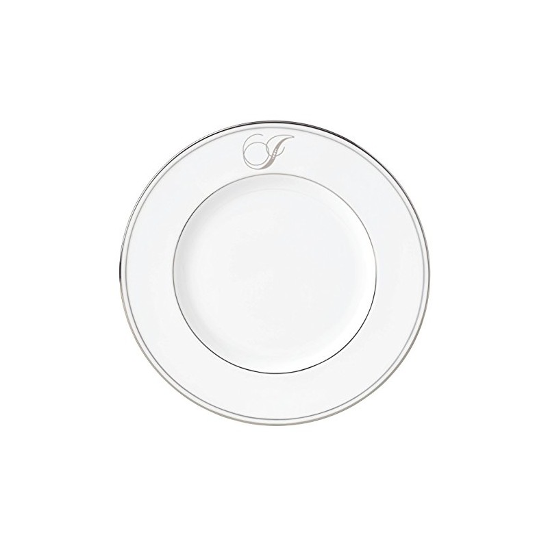 Lenox Federal Platinum Script Monogram Dinnerware Accent Plate, I