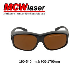 MCWlaser Laser Safety Glasses 190-540nm & 800-1700nm Safety Glasses Goggles OD5+ for ND:Yag, Diode, Fibre Laser 355nm 405nm 445nm 450nm 455nm 520nm 532nm 808nm 980nm 1064nm Absorption Type