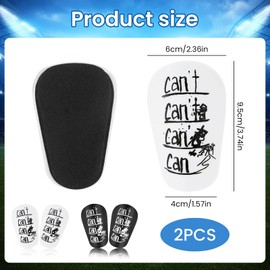 HSMHLYYB 2 Paar Mini Shin Pads, 10 X 6cm Mini Schienbeinschoner Fußball, Schienbeinschoner Mini Für Erwachsene & Jugendliche Kinder, Schutzausrüstung für Männer, Frauen, Schwarz+Weiß