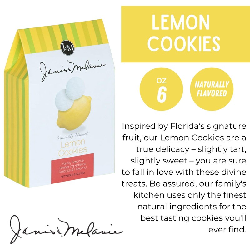 J&M Foods Lemon Cookies, Florida-Inspired, Made with Premium Natural Ingredients,