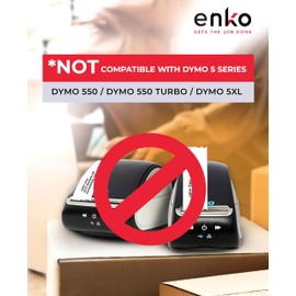 enKo Compatible for Dymo 30252 Labels (1-1/8" x 3-1/2") - Label for Dymo Labelwriter 450 Turbo Printer and 4XL - Blank White Direct Thermal Address, Shipping & Barcode Labels (12 Rolls | 4,200 Labels)