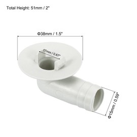 sourcing map Air Conditioner Drain Hose Connector 17mm Tube Elbow Fitting Replacement Part Accessories for Mini-Split Window AC, Beige Pack of 2