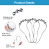 Pack of 24 Shower Curtain Hooks, 7.5 x 4 cm,