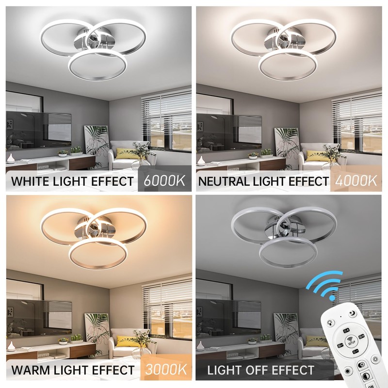 Led Ceiling Light Fixtures, Dimmable Modern Led Ceiling Light with