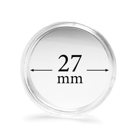 Star Collect Premium Coin Capsules - 27 mm Diameter - Pack of 25 (= 50 Pieces) for Collector's Coins - Crystal Clear