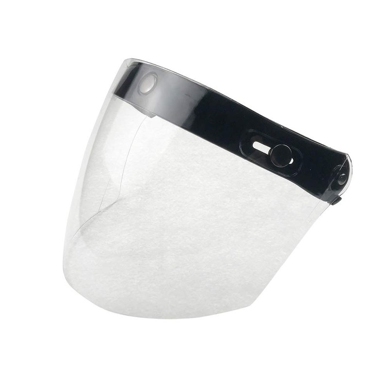 WANCAR Motorcycle Retro Flip Up Visor Wind Face Shield Lens