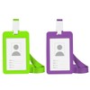 2-Piece Removable, Double-Sided Transparent, Waterproof Plastic Card Case with Lanyard,