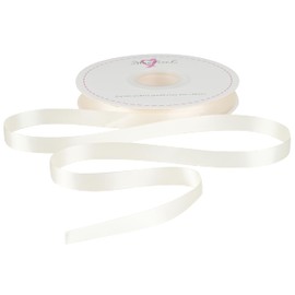 MAYREEL 1/2 Inch Ivory Double Faced Satin Ribbon Thin Ribbon for Gift Wrapping Floral Bouquets Invitations Bows Crafts Party Wedding Decoration Sewing 50 Yards