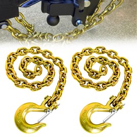 FITHOIST G80 Trailer Safety Chain 36 Inch | Tow Chain with 5/16'' Clevis Snap Hook | 2-Pack Heavy Duty Chains WLL 21,000 lbs for Towing