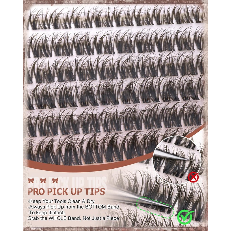 Wtvane Wispy Lash Clusters Kit Fluffy Eyelash Clusters Lashes Kit