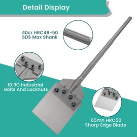 Anfrere 6-inch SDS MAX Floor Scraper with Spare Bolt and Locknuts for SDS Max Rotary Hammer Drill, Easily Removes Tile, Plaster and Hardwood Floors