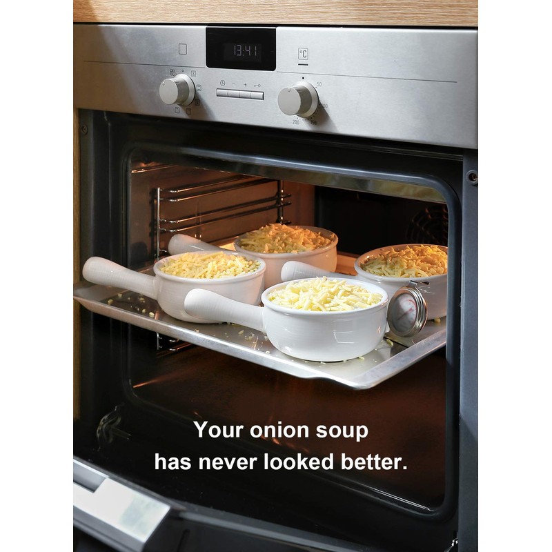 LE TAUCI French Onion Soup Bowls, 15 Ounce Ceramic Soup